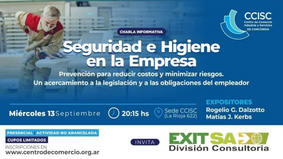 Charla gratuita en el CCISC