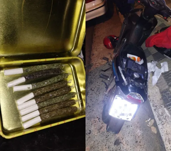 Moto abandonada en la vía pública: hallaron marihuana durante un patrullaje policial