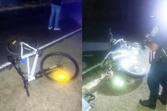 Chocó a una bicicleta que circulaba sin luz y tres personas terminaron hospitalizadas