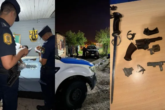 Detuvieron a un hombre por violencia de género: secuestraron cocaína, un arma blanca y partes de un revólver