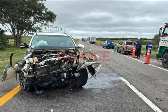 Un perro en la ruta provocó un choque entre una camioneta y un camión