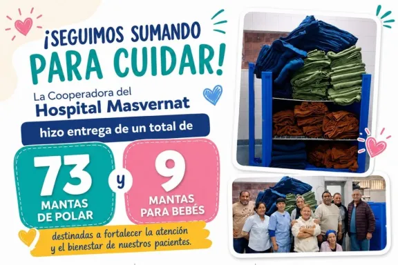 La Cooperadora del Hospital Masvernat entregó mantas para pacientes internados y recién nacidos