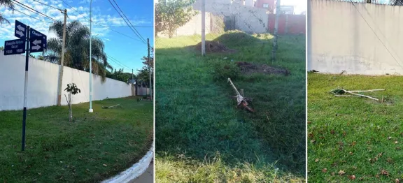 Vandalismo en Concordia: Destruyeron arbolado urbano y carteles en avenida Chabrillón