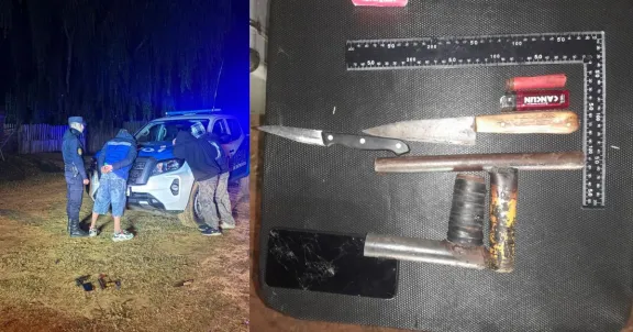 Tres menores fueron sorprendidos con un arma casera y cuchillos durante un patrullaje