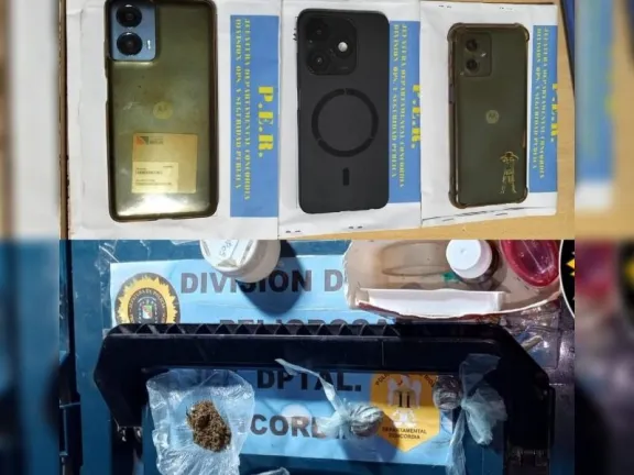 Intentaron huir al ver a la Policía y terminaron detenidos: tenían cocaína, marihuana y secuestrados celulares