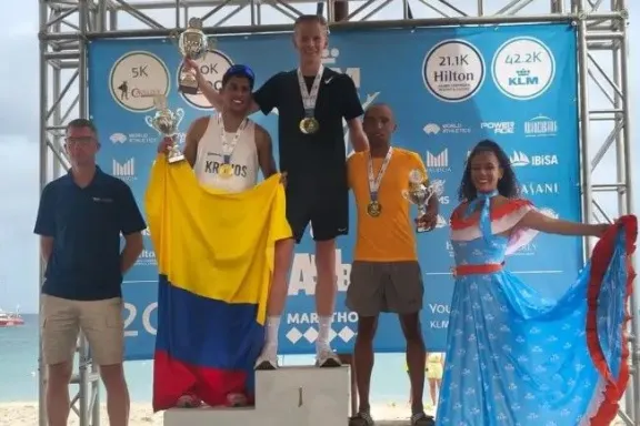 Atleta de Entre Ríos subió al podio en la media maratón internacional de Aruba