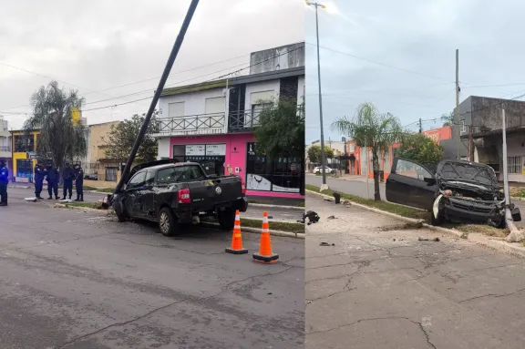 Una camioneta chocó contra una columna en avenida San Lorenzo y dos personas fueron hospitalizadas