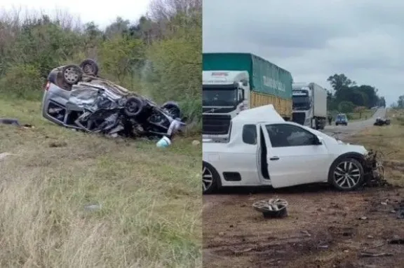 Dos muertos tras un violento choque frontal entre camionetas en la Ruta Nacional 12