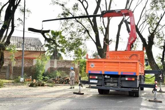 El lunes y martes continuarán los cortes de tránsito por trabajos de poda en Avenida Eva Perón