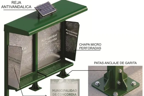El municipio invertirá $90 millones en 30 garitas de colectivos con iluminación solar y tecnología QR