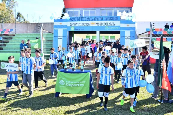 Con 500 niños en cancha comenzó el Mundialito de Fútbol Social 2026 en Concordia