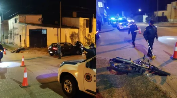 Choque entre una motocicleta y un automóvil dejó un hombre hospitalizado