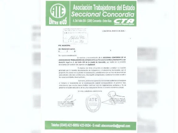 ATE denunció que Azcué no respondió el pedido de audiencia y cuestionó la falta de diálogo con los trabajadores